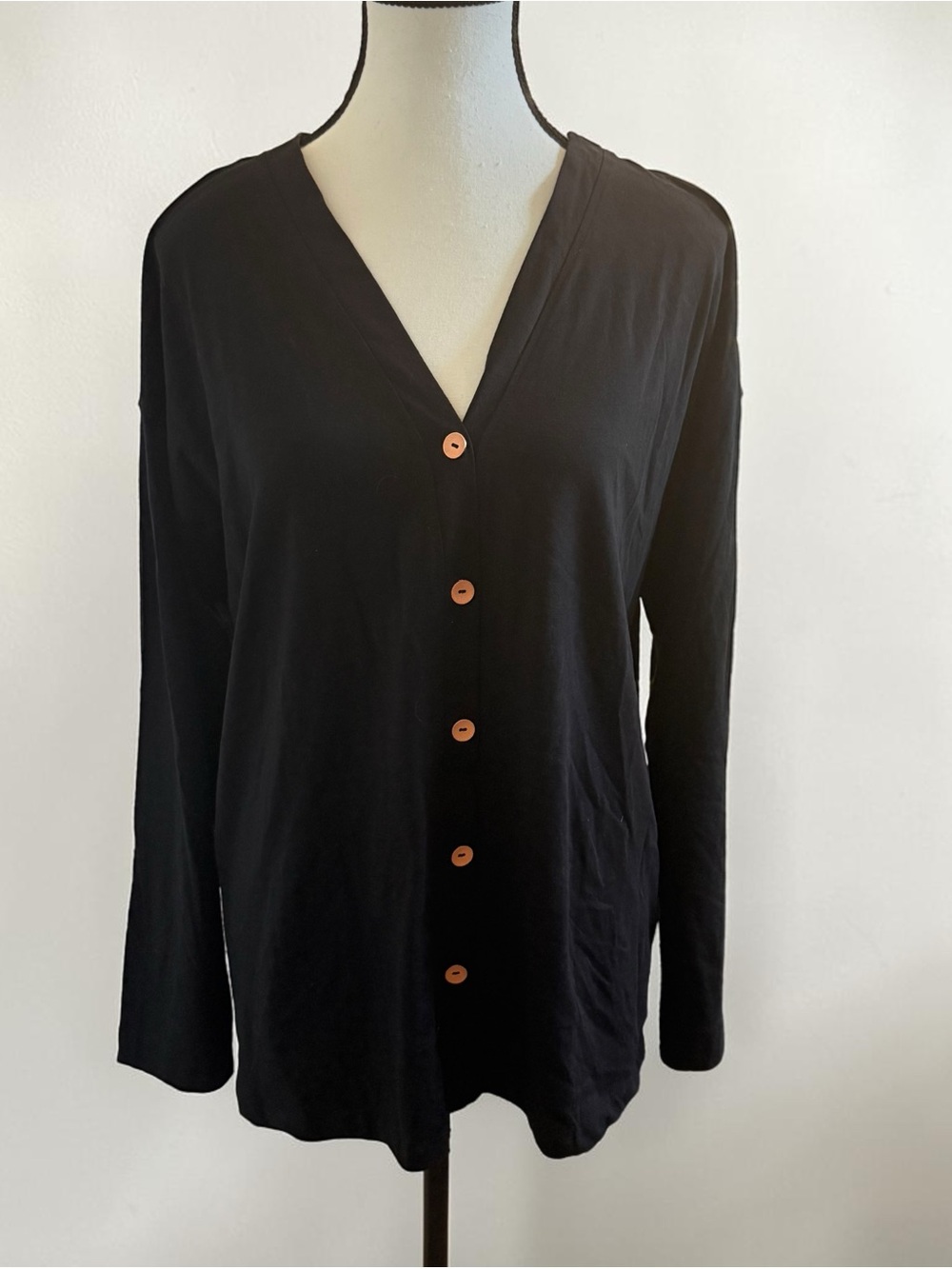 NWT Lacey Chabert Black Tunic Blouse Size Large